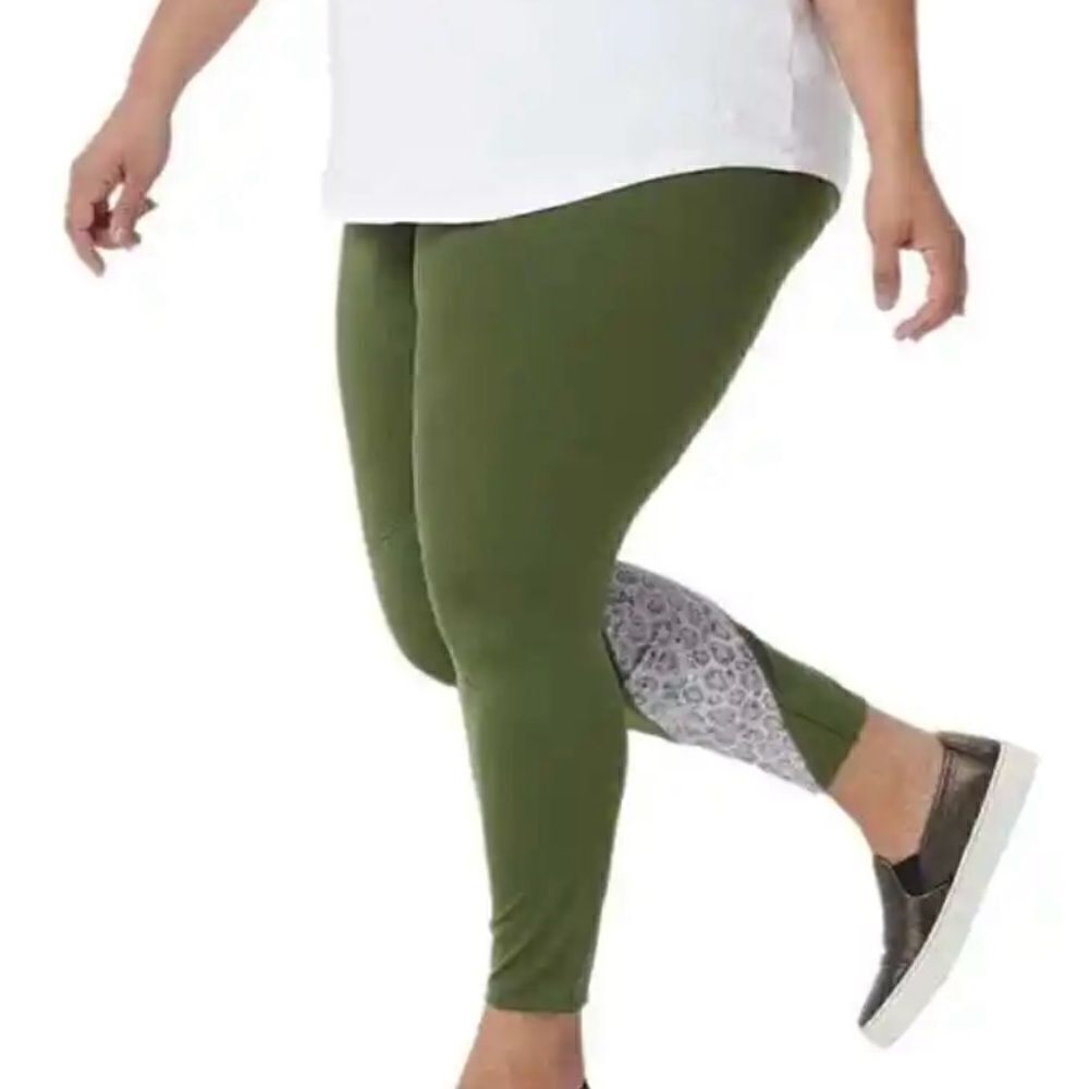 NWOT Soulgani XL Army Green Bali Beach Babe Leggings Sz 1X